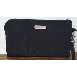 Baggallini Wristlet Wallet Women's Black RFID Zipper Pouch Travel Organizer NEW